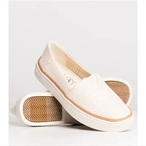 TOMS Womens Parker Casual Comfort Slip-On Sneakers Cream Shoes Sz 6.5